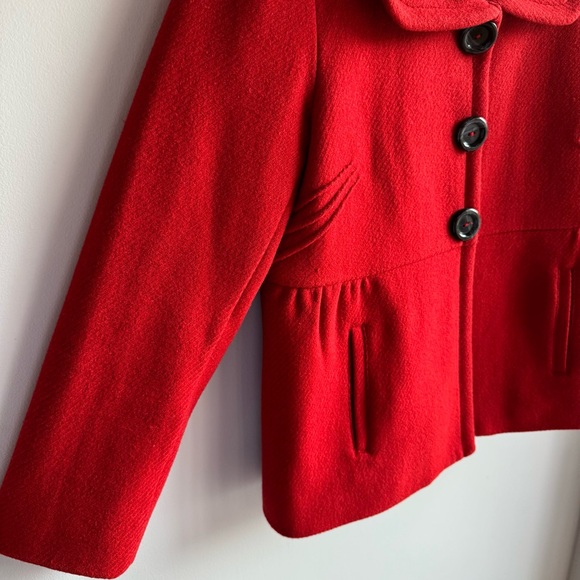 Jacob Women's Bold Scarlet Pea Coat - Picture 6 of 13